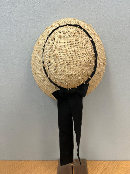 Celina Kane  Tan Straw hat w/black Ribbon