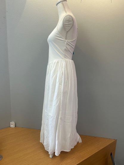 Aerie XS White spag. strap linen skirt