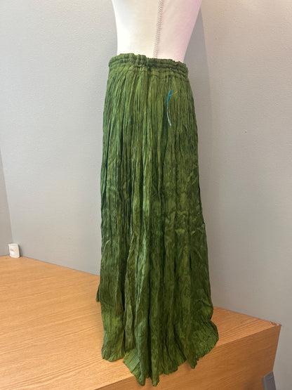 Papy Boez S/M Green elastic waist maxi skirt w/ tie