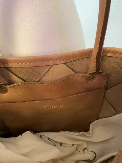 Nisolo  Brown Leather Woven Tote AS IS