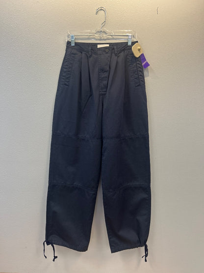 Moussy M Blue cotton khaki wide leg w/ tie hems