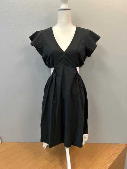 Rails M Black v neck side cutouts ss