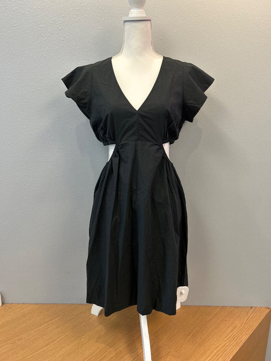 Rails M Black v neck side cutouts ss