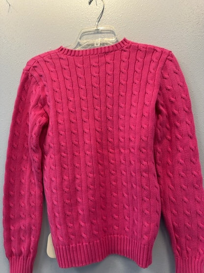 Ralph Lauren L Pink 100% cotton cable knit crewneck LS