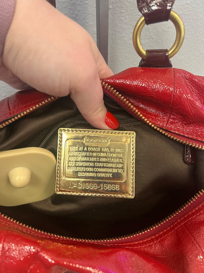Coach  Red Poppy Patent Sachel