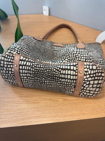 Kate Spade  Tan Large tote/2handle patterned bag AS IS