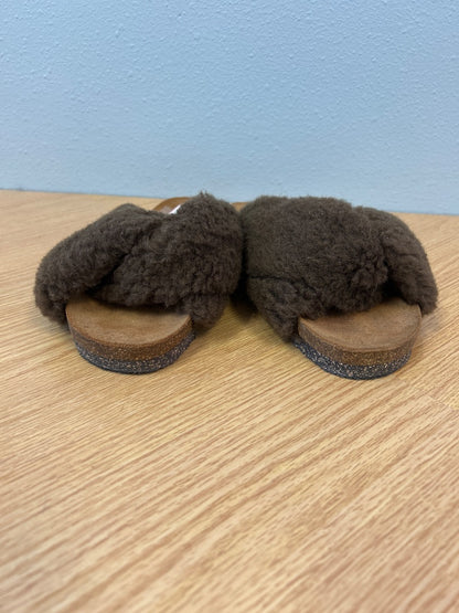 Flattered 8 Brown Faux Fur slides