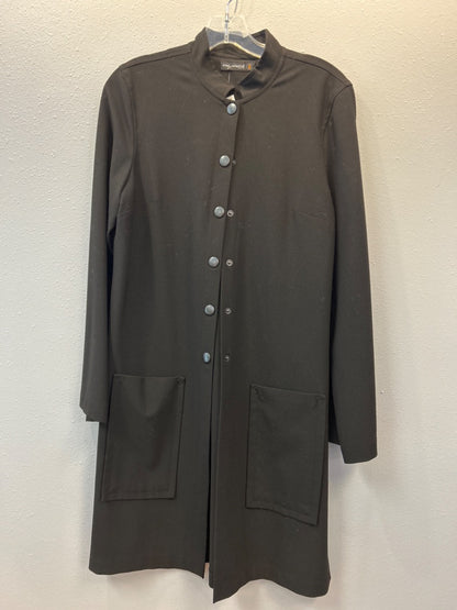 Cop. Copine S Black Long button up collarless tunic LONG