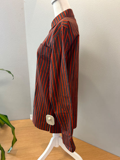 Merimekko XS Orange/Blue LS Stripe Bttnup