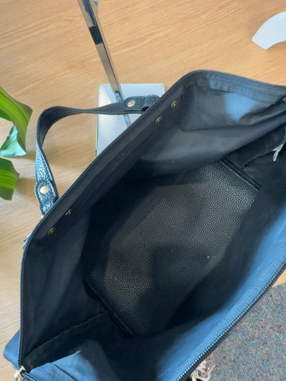 Neiman Marcus  Black nylon/leather mini duffel/tote