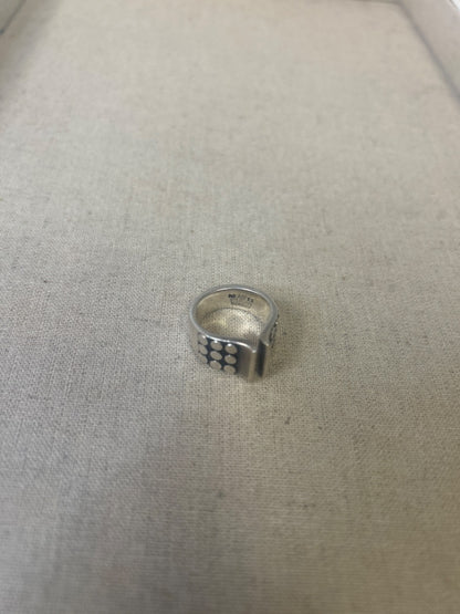 NO BRAND Sterling Norway, open top, wide band enhanced w/discs Sz 6 Ring