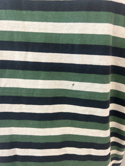 Guess L Green /WTE striped tee w/ purple "guess" logo