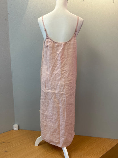 Eileen Fisher S Pink LINEN sleeveless midi dress