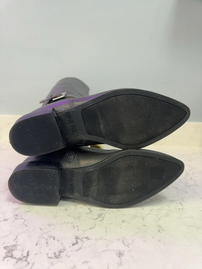 Nine West 7 Grey Tall Lether w/ankle strap