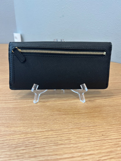 Micheal Kors  Black Leather fold wallet w/ gold logo/card holders