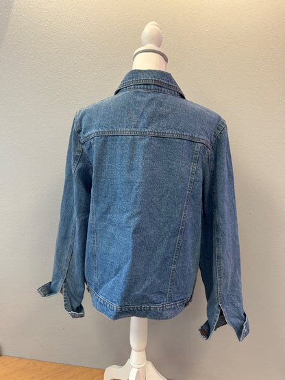 Rachel Zoe XL Mid Wash Denim jean jacket w/ gold bttns