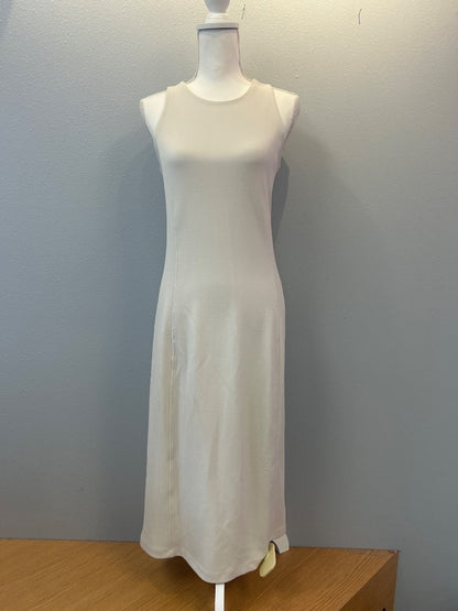 Athleta S Cream ribbed ucut sleevelesss midi