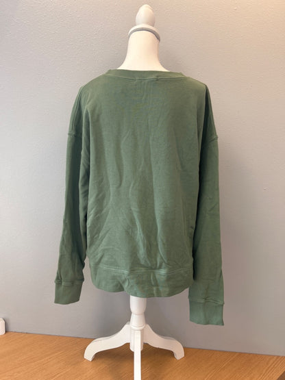 Perfect White Tee L Green Basic U-neck