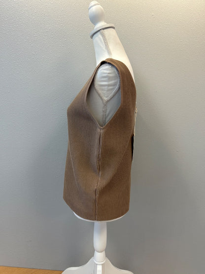 allie rose 2X Brown NWT Ribbed v-neck
