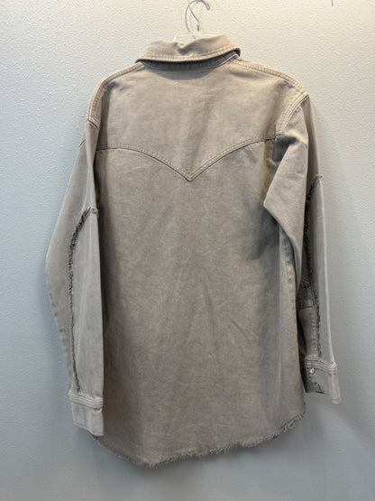 Re/Done S Grey NWT Denim LS bttnup