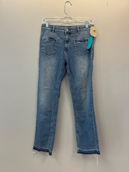 Anine Bing 6 Mid Wash Denim straight leg w/ patch pockets
