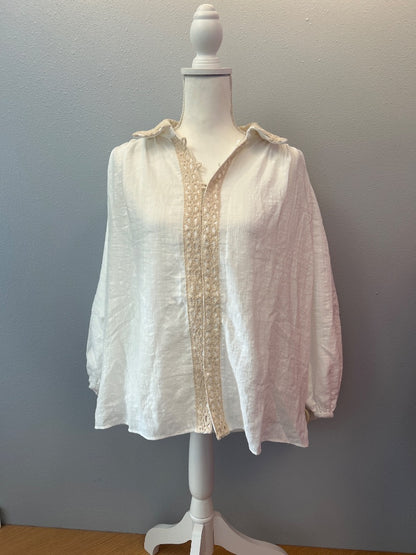 Mare Mare XS White NWT Crochet Yoke