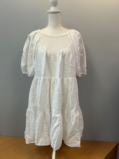 lilly pulitzer 14 White linen puff SS mini w/ eyelet design NWT
