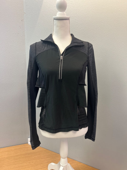 Lululemon 4/S Black lightweight mesh panel qtr zip