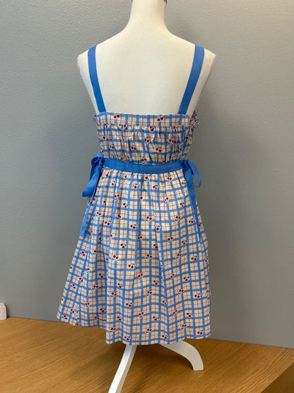 New In L Blue/White NWT Plaid Cherry