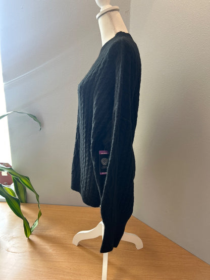 Vince Camuto XXL Black thick fuzzy crewneck LS NWT