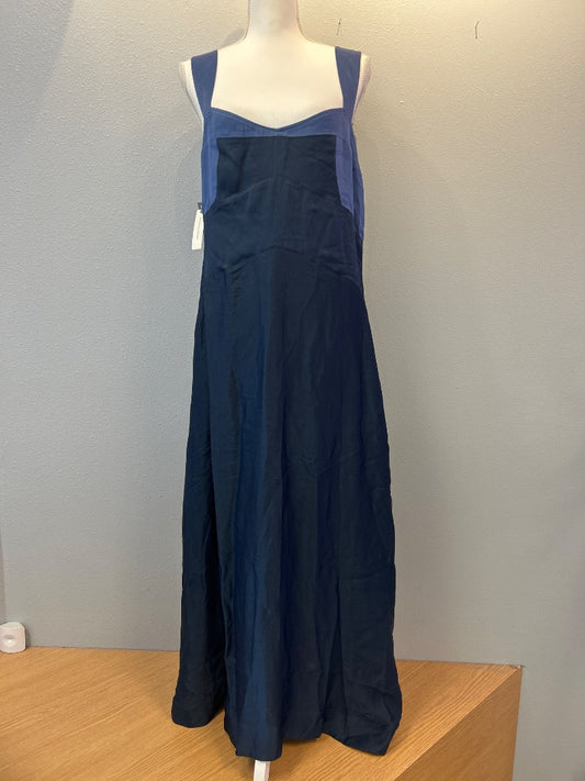 Maeve XL Blue satin sleeveless midi w/ sweetheart neckline NWT