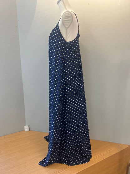 pink stitch 8 Blue /WTE polka dot sleeveless Vcut maxi dres