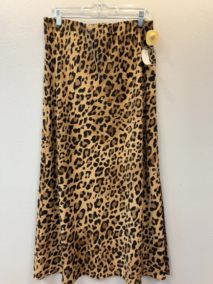 AYR XL Cheetah 'The Eleganza' silk midi skirt w/ slit