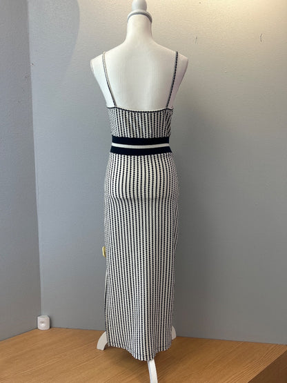 ramy brook S White /blue striped sleeveless midi w/ blue waistband