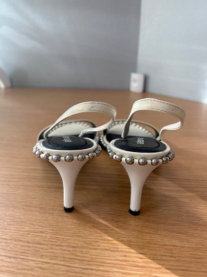 Alexander Wang 8.5 White slingback studded small heel
