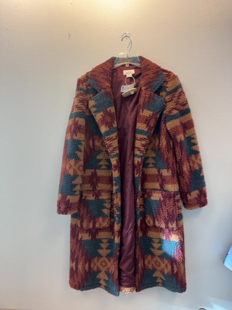 Ariat L Red/Brown Long Wetern Teddy