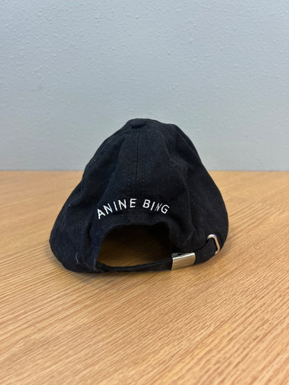 Anine Bing  Black 'Jeremy Baseball Hat' embroidered AB