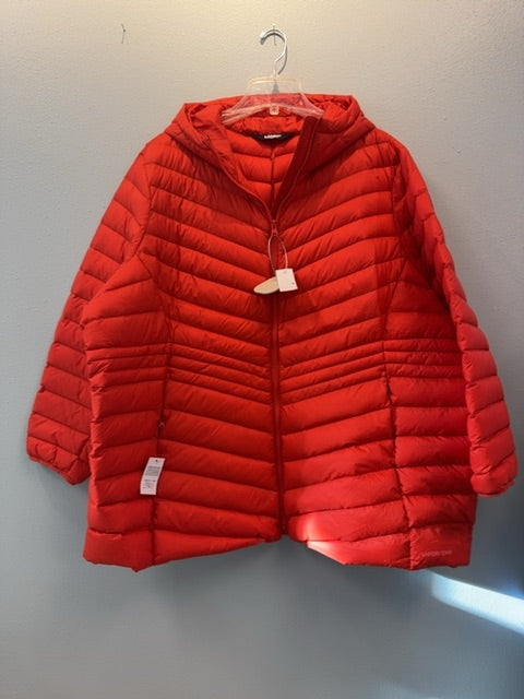 Lands End 3X Red NWT Down Hooded Long