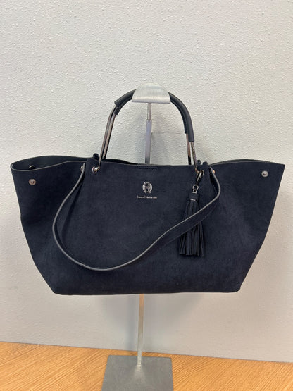 House of Harlow 1960  Blue faux suede lrg. slouchy shoulder w/ fringe detail
