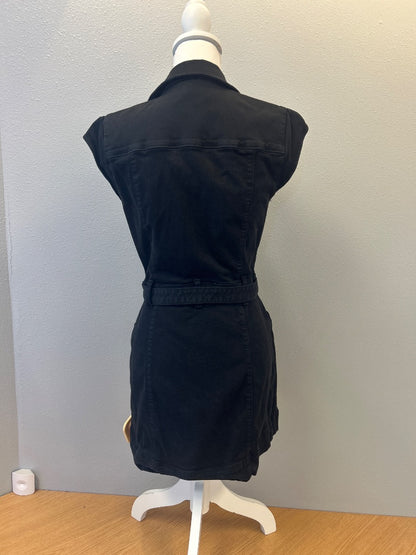 Paige 4 Black Denim Cap slv Belted bttnup