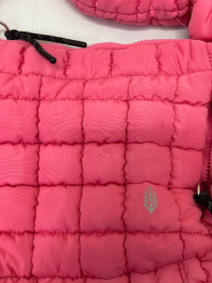 Free People  Pink nylon quilted Xbody w/ BLK zip