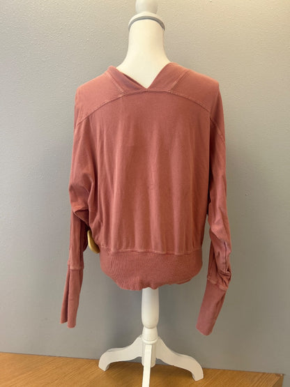 fp movement xl Pink bttn up cardi w/ silver hadware/no collar