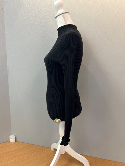 Anine Bing M Black Ribbed mock Neck