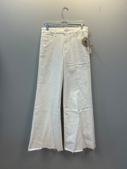mother 6 White Denim "roller fray" jean NWT