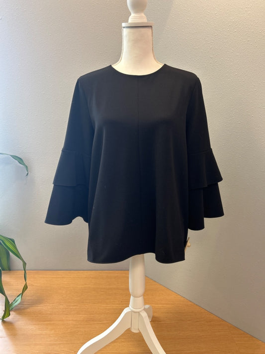 Tibi M Black Bell Slv zip back