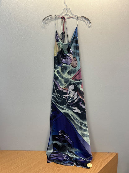 Daily Paper XS Blue NWT Silky Strappy Comic Print
