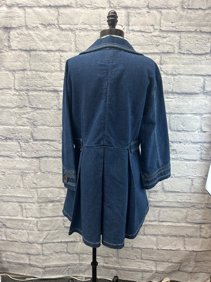 Flashback L Blue Denim SPRING jacket w/ large bttns/WTE stitching