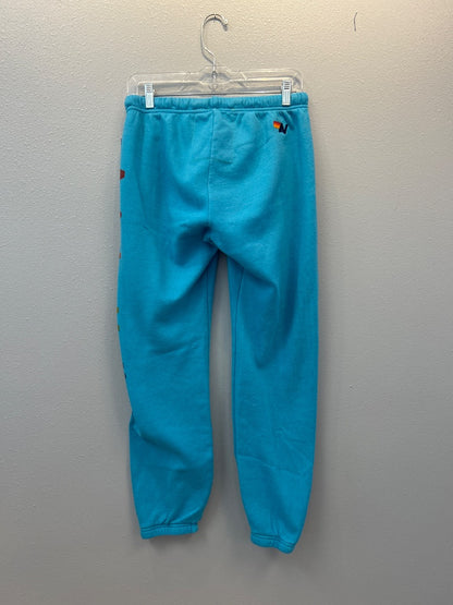 Aviator Nation M Blue pull on jogger w/ surf logo on hip