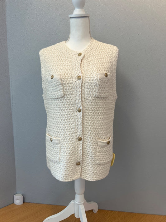Vanessa Bruno S Cream NWT Knit slvlss Cardi