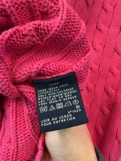 Ralph Lauren L Pink 100% cotton cable knit crewneck LS